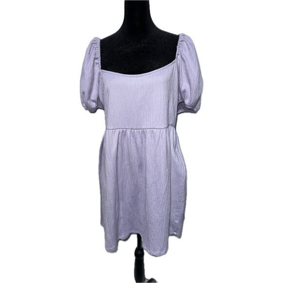 BB DAKOTA by Steve Madden Lavender Smock Dress XL Short Puff Sleeve Spring - Picture 1 of 6